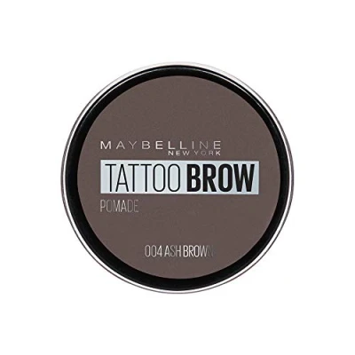 Imagen de Maybelline New York Pintura para cejas, resistente al agua y de larga duración, Tattoo Brow Pomade, 004 Ash Brown, 3,5 ml