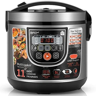 Imagen de ForMe Robot de Cocina Multifunción 5L 860W Olla Programable Arrocera I 11 Menús Preconfigurados Función Mantener Caliente Hasta 24h Temporizador Retardo Baja Temperatura Inox Multicooker