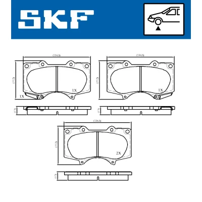 Imagen de SKF VKBP 80135 A Juego de pastillas freno con avisador acústico desgaste TOYOTA: Land Cruiser Prado 120, HILUX 3 Pick up, 150