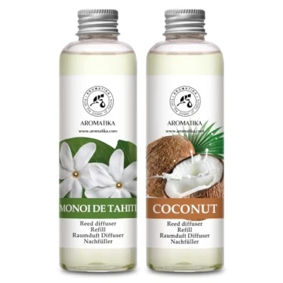Imagen de Recargas de Difusor Monoi Tahiti 200ml &amp; Recambio Coconut Fragancias Duraderas Natural para Cuartos Ambientador Aroma Fragancia Hogar Aromático