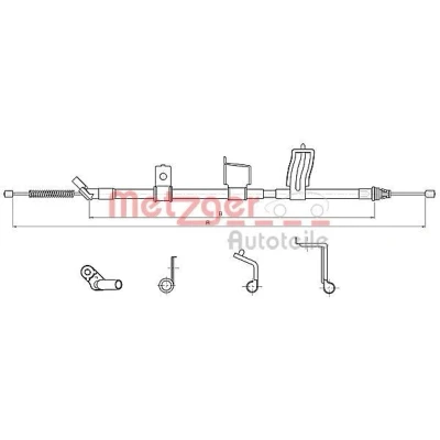 Imagen de METZGER 17.0328 Cable de Freno Mano Atrás derecha 1835/1647 COFLE NISSAN: Qashqai / Qashqai+2 I