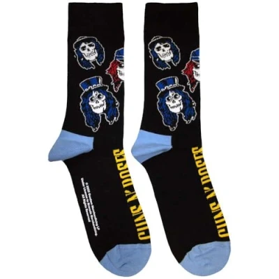 Imagen de Rock Off officially licensed products Guns N&#039; Roses Calcetines tobilleros con logotipo de calaveras, Talla única, Negro, única