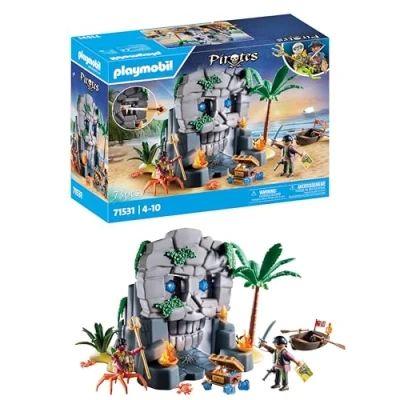 Imagen de PLAYMOBIL Pirates 71531 Isla Calavera, emocionante Aventura en la del Cráneo de Cristal, Incluyendo Figura Pirata y Peligroso Hombre Cangrejo, Juguetes para niños a Partir 4 años