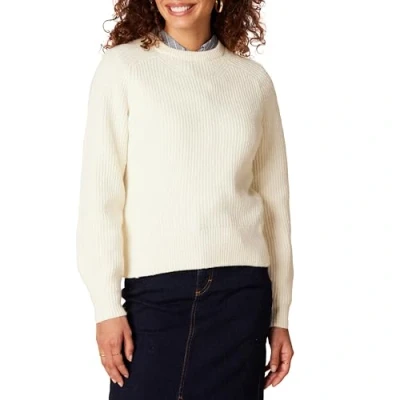 Imagen de Amazon Essentials Jersey acanalado con cuello redondo Mujer, Cáscara de Huevo, XXL