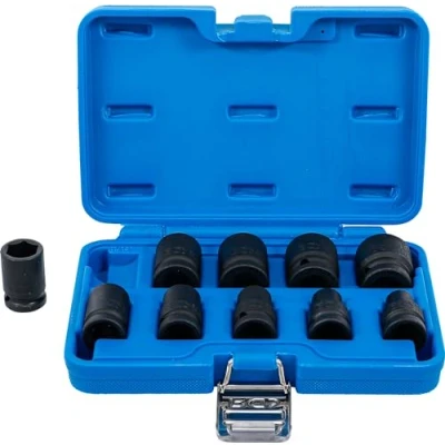 Imagen de BGS 74296 Juego de llaves vaso impacto hexagonal entrada 12,5 mm (1/2&quot;) 3/8 15/16&quot; medidas en pulgadas 10 piezas