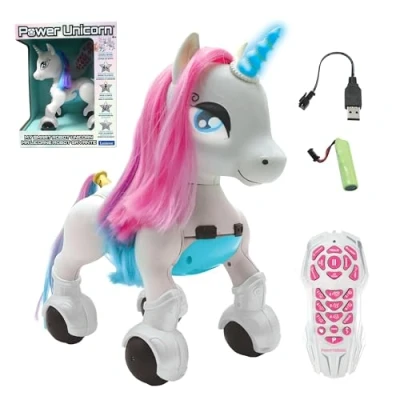 Imagen de Lexibook Power Unicorn® Mi Robot Unicornio Inteligente para Entrenar programable con Control Remoto, función de Entrenamiento y gestual, Baile, música, Efectos Luminosos, Recargable UNI01