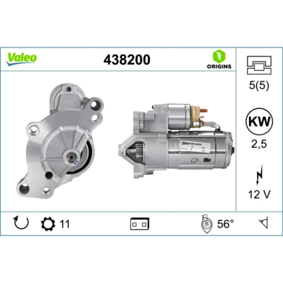 Imagen de VALEO 438200 Motor de arranque 12 2,5 11 NEW ORIGINAL PART PEUGEOT: 407 Berlina, 807, 5008 I, CITROËN: C4 I Hatchback, Coupé, Jumpy II MPV