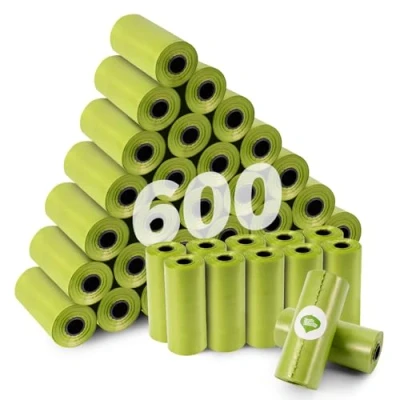 Imagen de KOMABLEN 600PCS Bolsas Caca Perro Biodegradables, 40 Rollos Excrementos Perros con Porta Perro, A Prueba de Fugas Dog Poop Bags Accesorios 33x22.8cm