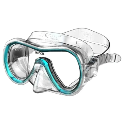 Imagen de Seac Giglio, Máscara a lente única para Buceo y Snorkeling, Unisex Adultos, transparente/azul, Regular