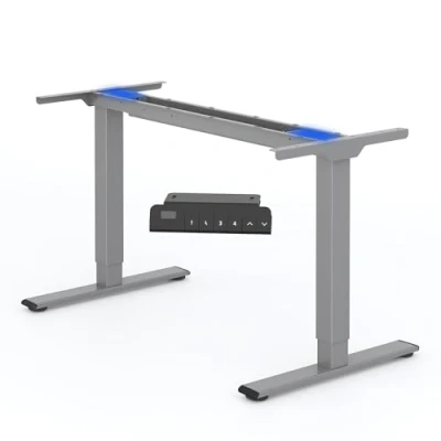 Imagen de FLEXISPOT EB2 Marco de Escritorio Pie con Altura Ajustable Eléctrica Standing Desk Mesa Gaming Oficina Acero sólido 4 Teclado Memoria automática 2 Motores Etaps (Gris)