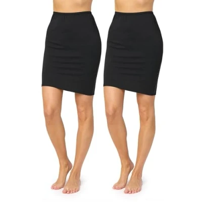 Imagen de Merry Style Enaguas Minifalda Lencería Ropa Interior Mujer MS10 204(2Pack Negro/Negro, M)