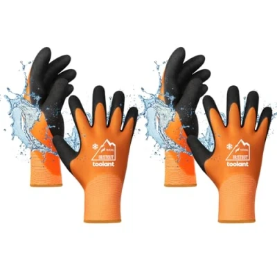 Imagen de OriStout guantes de trabajo para hombre y mujer, pantalla táctil, resistentes al agua, térmicos invierno, jardinería clima frío