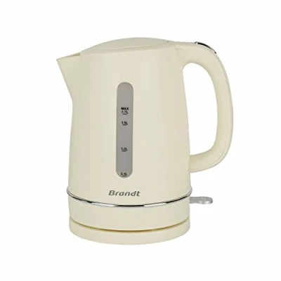 Imagen de Brandt BO1702C Hervidor Capacidad: 1,7 L Nivel de agua visible y graduado Base 360 Apertura la tapa en el mango Patas antideslizantes Acabado mate Potencia: 2200 W Crema