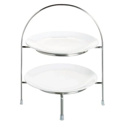 Imagen de ASA Selection Afternoon Tea Stand / Serving Tower A Table Silver ø 21 cm 2 Layer