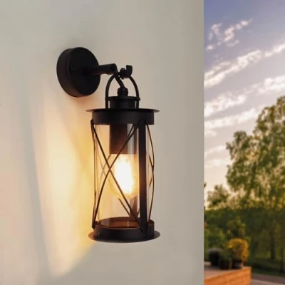 Imagen de Ledvion Lámpara Aplique LED, para Exterior, Negro, Accesorio E27, IP44, de Iluminación Jardín, Fachadas, Pared, Pared