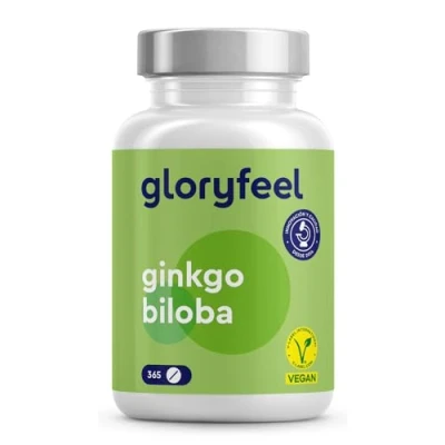 Imagen de Ginkgo Biloba 365 Tabletas (1 año) Para la Memoria y Concentración Extracto (50:1) con Flavonoides Glucosídicos + Terpenoides Vegano, sin aditivos probado laboratorio
