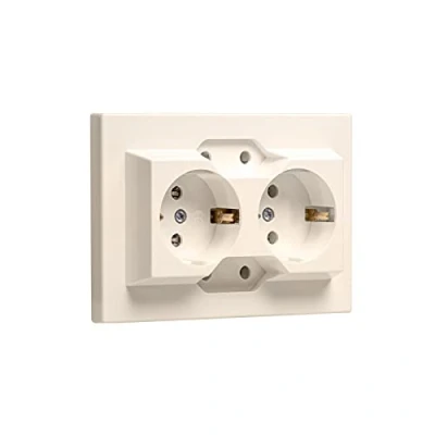 Imagen de Enchufe Schuko de 4 enchufes empotrables (IP20), color crema