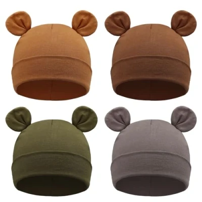 Imagen de DRESHOW 4 PCS Bebé Beanie Sombrero Recién Nacidos Niño Pequeño para Bebés Niños Gorros