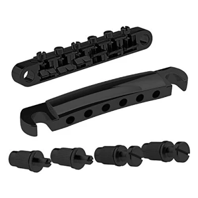 Imagen de Juego de cordal y puente para guitarra eléctrica negra Tune o matic, accesorios montaje Epiphone Les Paul piezas repuesto