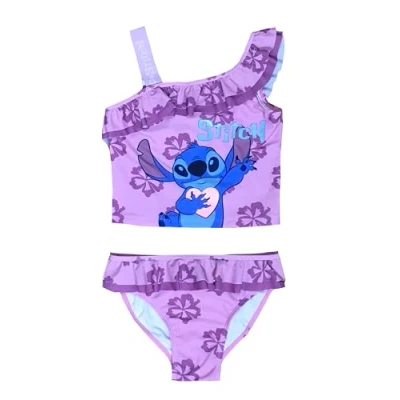 Imagen de Disney Lilo &amp; Stitch Traje de baño una pieza para niñas, 5 a 13 años, 2 piezas: lila, 10 11 años