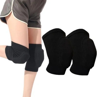 Imagen de SUQ 1 Par Rodilleras, Crashproof Algodón Rodillera, Elástico, Respirable, Suave Antideslizante Manga de la Rodilla, para Adolescentes y Adultos, Baile, Ejercicio (M adecuado 90 120 kilogramos)