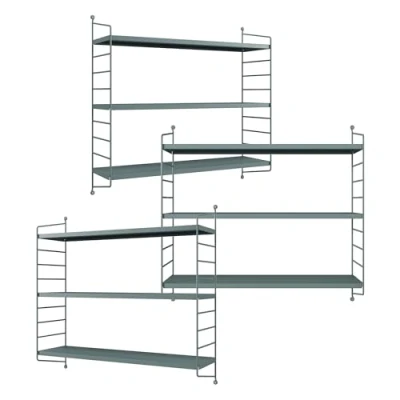 Imagen de Juego de 3 estanterías pared strängnäs acero [en.casa] 60