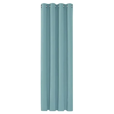 Imagen de Deconovo Cortinas Dormitorio Salon Opacas Moderna con Ojales, Termicas Aislantes Frio y Calor 132x183 cm(Ancho x Alto) Azul Celeste, 1 Pieza