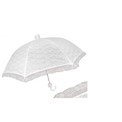Imagen de PERLETTI 11228 Umb. Novia 51/8 AUT. Encaje Doble Resistente al Viento, Multicolor
