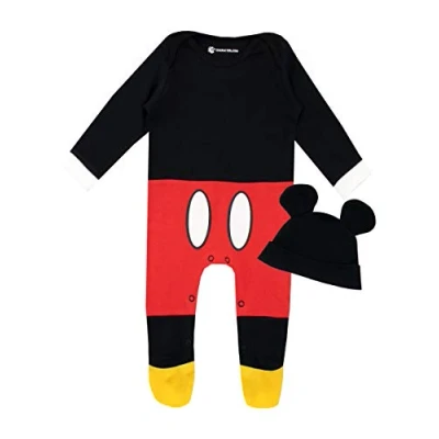 Imagen de Disney Pijama Conjunto de Entera y Gorro para Niños Bebés Mickey Mouse Rojo 3 6 Meses