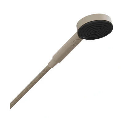 Imagen de hansgrohe Pulsify Planet Edition ducha de mano ahorro agua 5,7 l/min (EcoSmart+), alcachofa con 3 tipos chorro (Relaxation), cabezal redondo (⌀ 105mm), arena, 26077210