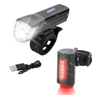 Imagen de Fischer Juego de iluminación led con Suelo 360 para una Mayor Visibilidad y protección, baterías Recargables Mediante USB