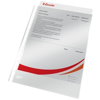 Imagen de Esselte 46106 Fundas portadocumentos COPYSAFE PP Cristal con refuerzo 80 micras (caja 100 Ud.) Folio. 16 taladros