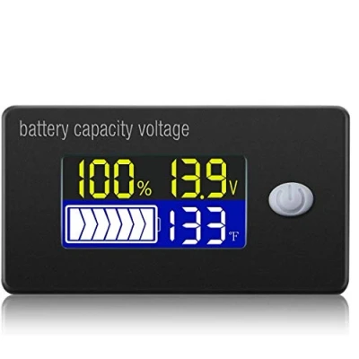 Imagen de Fasizi Indicador de Capacidad batería, Pantalla 12V, voltímetro LCD, medidor Temperatura, probador para Li Ion Lifepo4, ácido Plomo