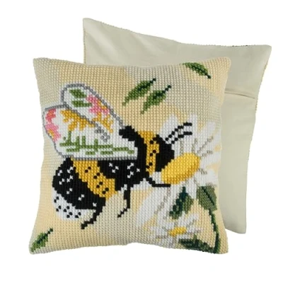 Imagen de Trimits Juego de cojines punto cruz, diseño floral Bee, 40 x cm (16 16 in)
