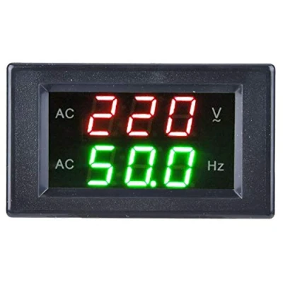 Imagen de Medidor de frecuencia voltímetro digital CA, herramienta prueba monitor voltaje generador LED incorporado 80 500 V, para fuente alimentació CA pura 45 60Hz(Negro)