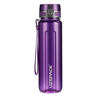 Imagen de UZSPACE Botella de Agua Deportiva 500ml 750ml 1000m,Botella Tritan Ecológica y sin BPA. Reutilizable con Tapa a Prueba Fugas para Correr, Gimnasio, Yoga, al Aire Libre Acampar