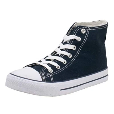Imagen de Fitters Footwear That Fits Damas Zapato de Lona Canvas Tela Lino con Suela Goma Vulcanizada (38 EU, Azul Marino)