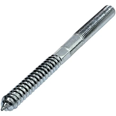 Imagen de AERZETIX Juego de 10 Tornillo doble rosca Espárrago Punta atornillar Metal/Madera con o sin taco Ø10x140mm Acero galvanizado Color plata C44769