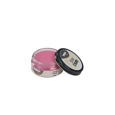 Imagen de TRG The One Crema Protectora para Calzado de Cuero a base ceras Betún Zapatos Piel y Sintética Nutre, da brillo mantiene el color Shoe Cream #160 Rosa, 50ml