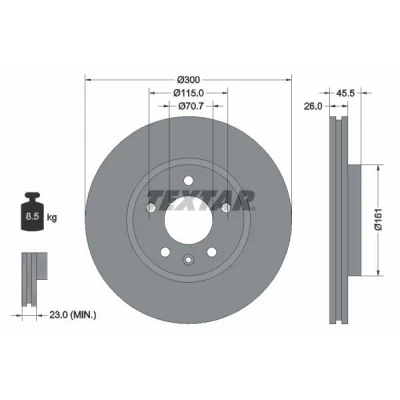 Imagen de TEXTAR PRO+ 92205605 Disco de freno OPEL: Astra J Hatchback, GTC, Zafira C Tourer, CHEVROLET: Cruze Berlina, Orlando, Familiar