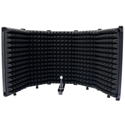 Imagen de Tlingt Support escudo de aislamiento micrófono, acústico, panel micrófono grabación estudio, tanto para soporte como mesa, negro, 5 paneles