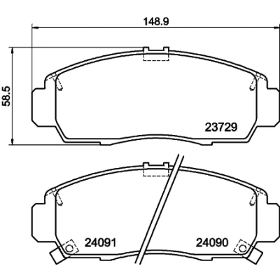 Imagen de HELLA 8DB 355 009 771 Juego de pastillas freno con avisador acústico desgaste HONDA: CIVIC 7 Hatchback, ACCORD Limousine, 8