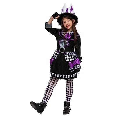 Imagen de Spooktacular Creations Child Girl Dark Mad Hatter Disfraz para Halloween (grande (10 12 años))