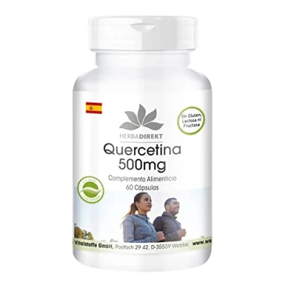 Imagen de Quercetina Altamente Dosificada Y Vegana 500 Mg, 60 Cápsulas