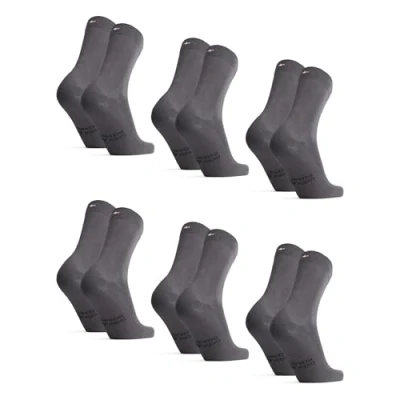 Imagen de DANISH ENDURANCE Calcetines de Bambú, Clásicos, Suaves, Transpirables, para Diario, Hombres y Mujeres, 6 Pack Gris 35 38