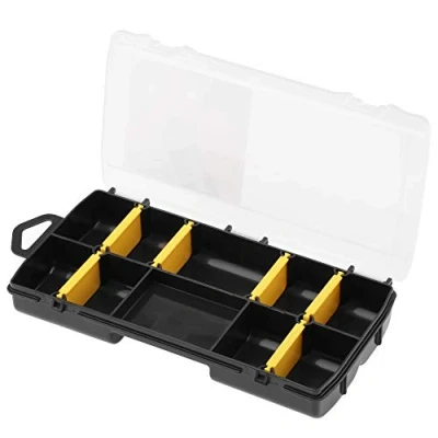 Imagen de STANLEY Organizador básico con 10 compartimentos, divisores extraíbles, personalizable, regla marcada en la tapa, polipropileno de alto impacto, dimensiones 21x11,5x3,5 cm, STST81679 1
