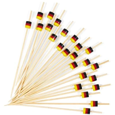Imagen de BRUBAKER 50 Piezas Pinchos de Cóctel Alemania Brochetas Madera 12 cm para Aperitivos, Snacks, Fruta, Tartas y Cócteles Decoración Fiesta la Copa del Mundo