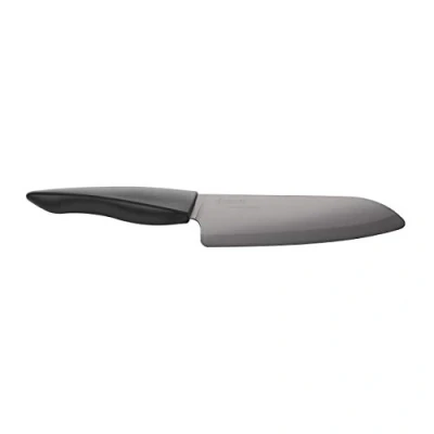 Imagen de Kyocera ZK 160 BK EU, Cuchillo Santoku del Chef, 16 cm, negro, hoja de cerámica circonita afilada, afilada a mano, ligera, no corrosiva, sin transferencia sabor, apta para lavavajillas