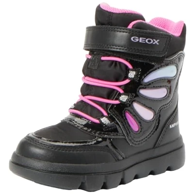 Imagen de Geox Willaboom GIRL Botines con cordones para niños, Talla: 29, Black/multicolor Zapatos