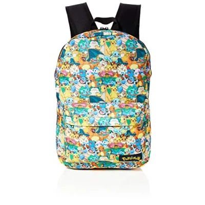Imagen de Bioworld POKEMON All over Characters Print Backpack Mochila tipo casual, 45 cm, 15 liters, Varios colores (Multicolour)